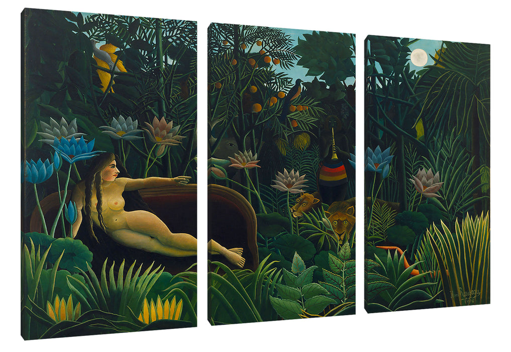 Henri Rousseau - Der Traum  Leinwanbild 3Teilig