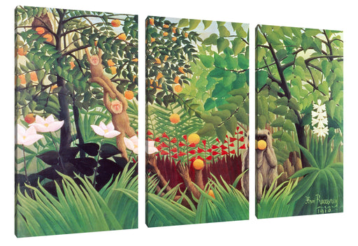 Henri Rousseau - Exotische Landschaft  Leinwanbild 3Teilig