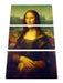 Leonardo da Vinci - Mona Lisa  Leinwanbild 3Teilig