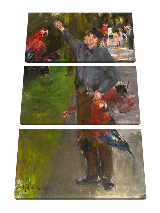 Max Liebermann - Papageienmann Leinwanbild 3Teilig