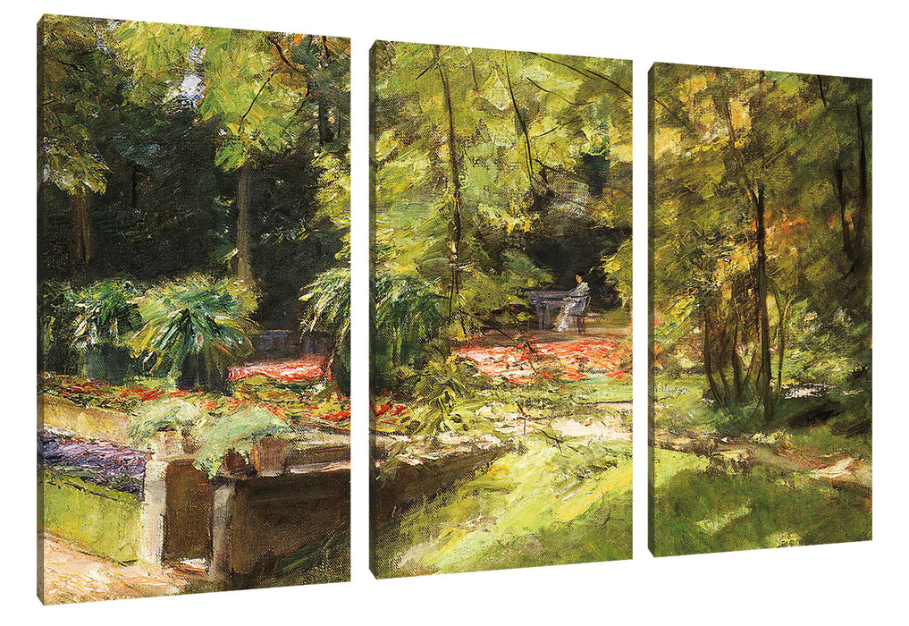 Max Liebermann - Die Blumenterassen im Wannseegarten na Leinwanbild 3Teilig