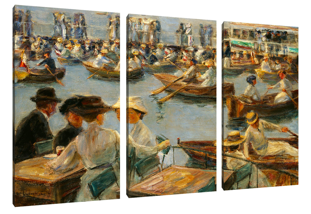 Max Liebermann - An der Alster in Hamburg Leinwanbild 3Teilig