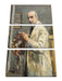 Max Liebermann - Selbstportrait mit Pinsel  Leinwanbild 3Teilig
