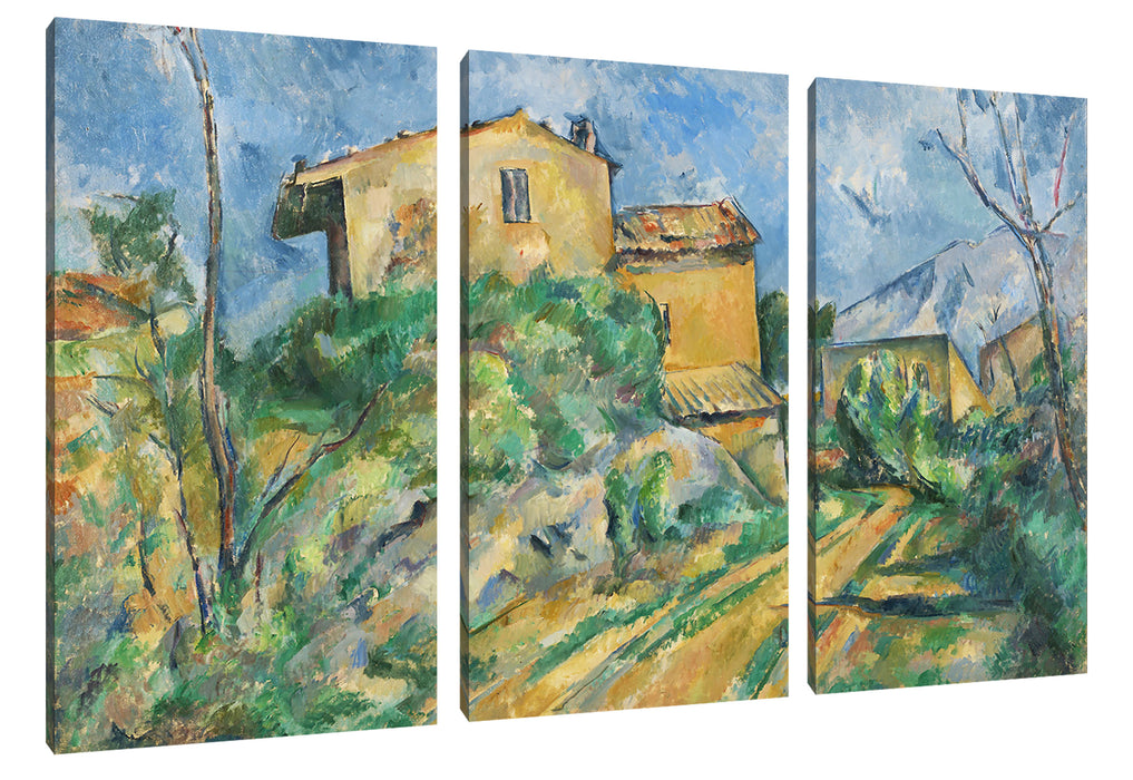 Paul Cézanne - Das Haus Maria am Weg zum Château Noir Leinwanbild 3Teilig