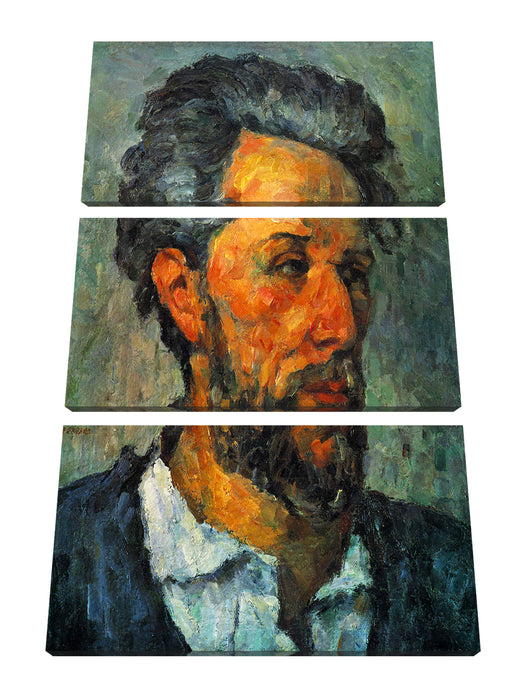 Paul Cézanne - Portrait of Victor Chocquet  Leinwanbild 3Teilig