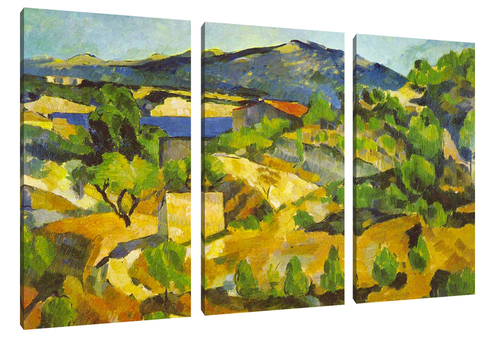 Paul Cézanne - Berge in der Provence Leinwanbild 3Teilig