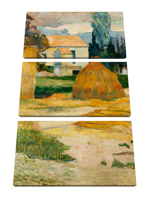 Paul Gauguin - Landschaft bei Arles Leinwanbild 3Teilig