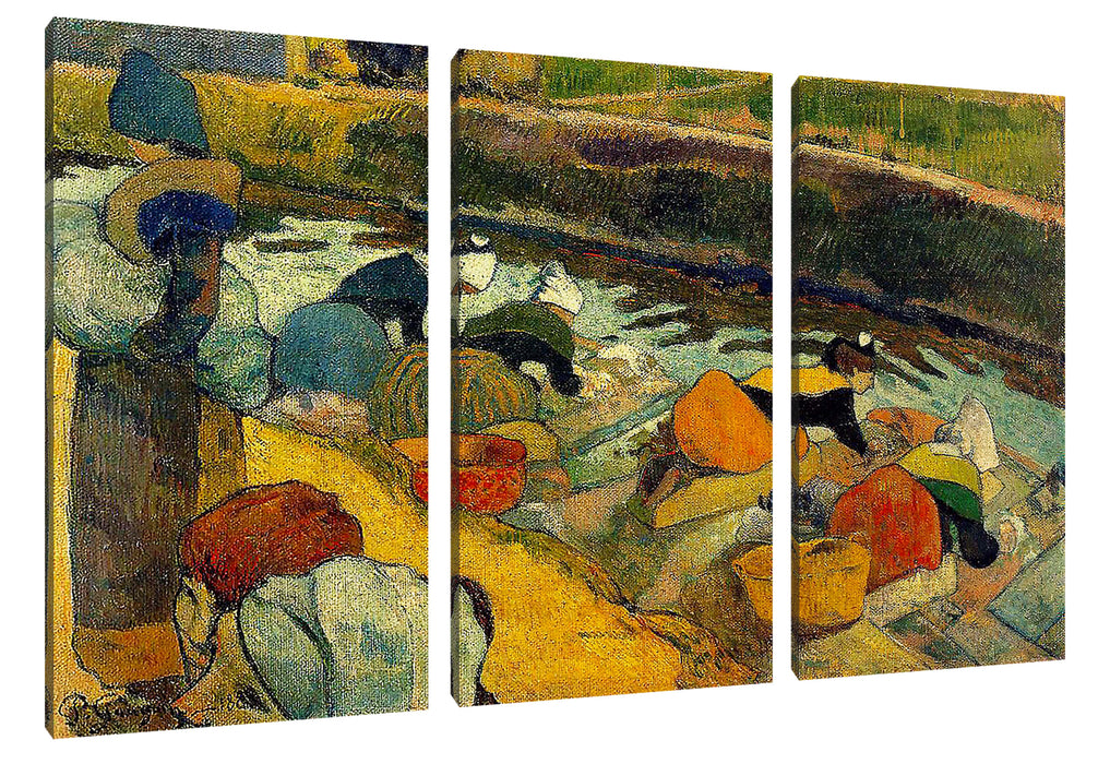 Paul Gauguin - Waschfrauen in Arles  Leinwanbild 3Teilig