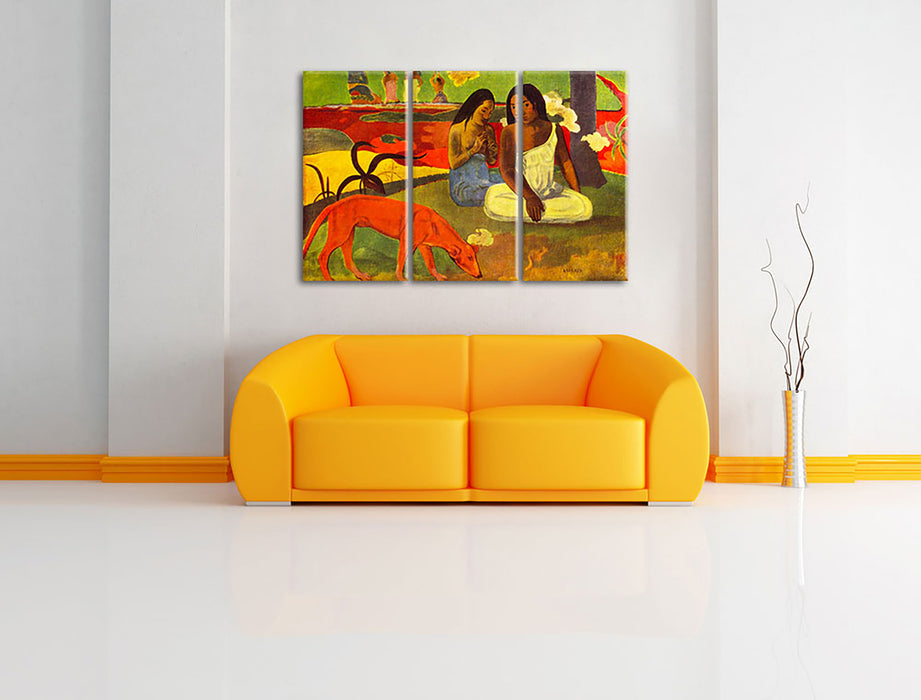 Paul Gauguin - Arearea  Leinwandbild im Wohnzimmer 3Teilig