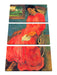 Paul Gauguin - Frau im rotem Kleid  Leinwanbild 3Teilig