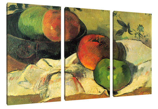 Paul Gauguin - Stillleben Äpfel und Schale  Leinwanbild 3Teilig