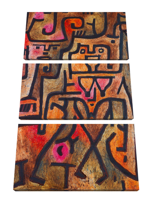 Paul Klee - Waldhexen  Leinwanbild 3Teilig