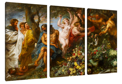 Peter Paul Rubens - Pythagoras verteidigt die vegetaris Leinwanbild 3Teilig
