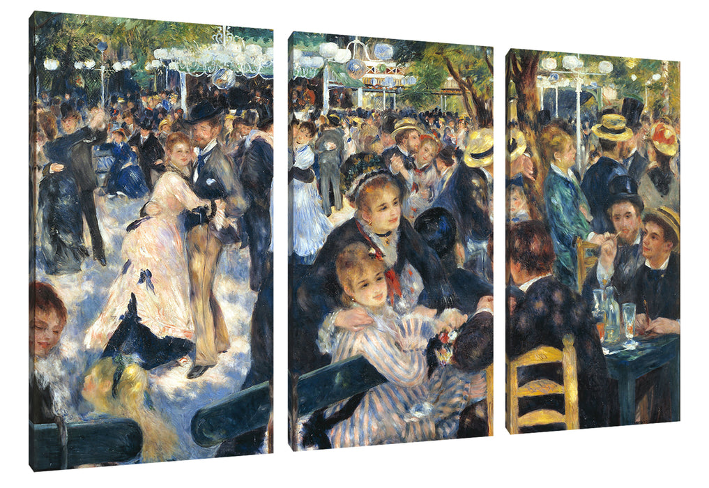 Pierre-Auguste Renoir - Bal du Moulin de la Galette Leinwanbild 3Teilig