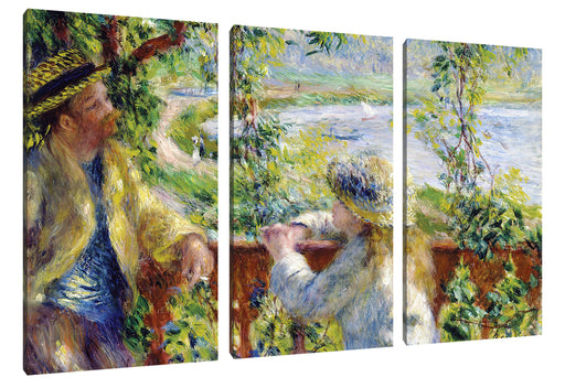 Pierre-Auguste Renoir - Am Wassernahe des Sees Leinwanbild 3Teilig