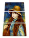 Pierre-Auguste Renoir - Mädchen mit Strohhut  Leinwanbild 3Teilig