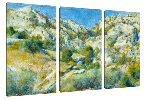 Pierre-Auguste Renoir - Felsige Klippen bei Estaque  Leinwanbild 3Teilig