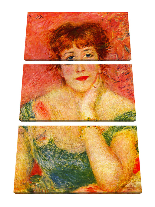 Pierre-Auguste Renoir - Portrait der Schauspielerin Jea Leinwanbild 3Teilig