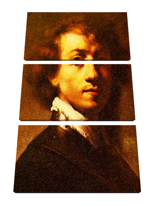 Rembrandt van Rijn - Selbstportrait I Leinwanbild 3Teilig