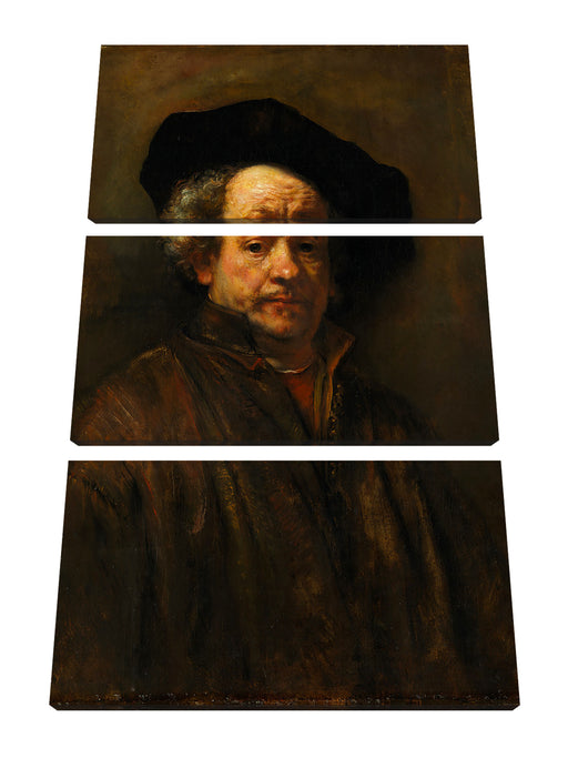 Rembrandt van Rijn - Selbstportrait II Leinwanbild 3Teilig