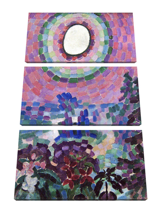 Robert Delaunay - Paysage au disque  Leinwanbild 3Teilig