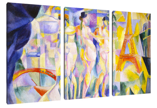Robert Delaunay - Die Stadt Paris Leinwanbild 3Teilig