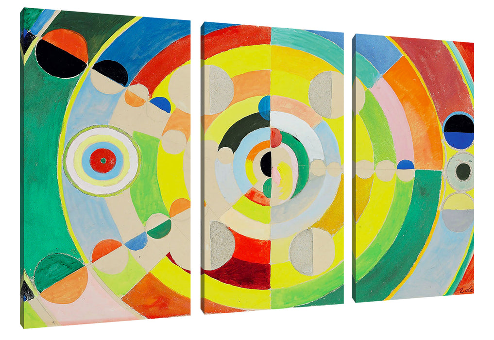 Robert Delaunay - Relief Disques  Leinwanbild 3Teilig