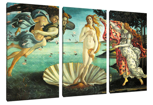 Sandro Botticelli - Die Geburt der Venus  Leinwanbild 3Teilig