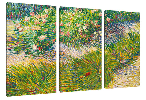 Vincent Van Gogh - Gras und Schmetterlinge  Leinwanbild 3Teilig