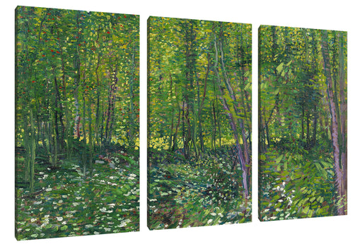 Vincent Van Gogh - Bäume und Unterholz  Leinwanbild 3Teilig