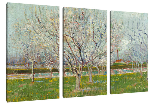 Vincent Van Gogh - Blühender Obstgarten Pflaumenbaum  Leinwanbild 3Teilig