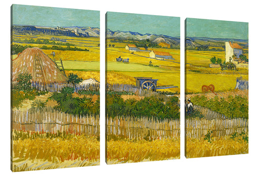 Vincent Van Gogh - Die Ernte  Leinwanbild 3Teilig