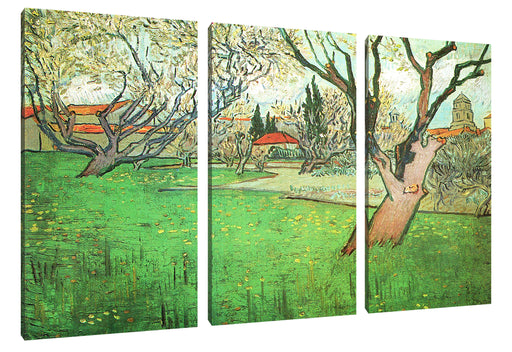 Vincent Van Gogh - Blühende Obstgärten Blick auf Arles Leinwanbild 3Teilig