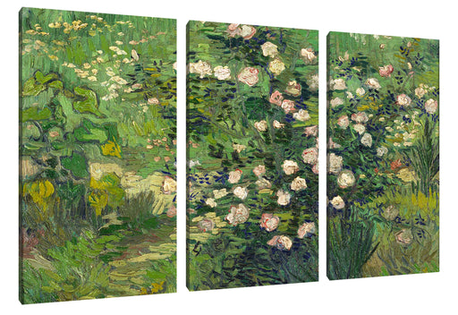 Vincent Van Gogh - Rosen  Leinwanbild 3Teilig