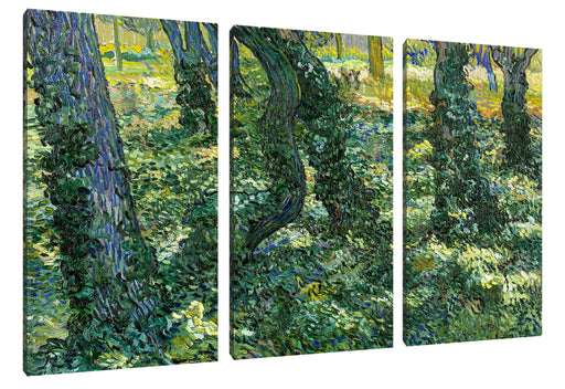 Vincent Van Gogh - Unterholz  Leinwanbild 3Teilig