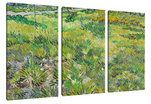 Vincent Van Gogh - Hohes Gras mit Schmetterlingen  Leinwanbild 3Teilig