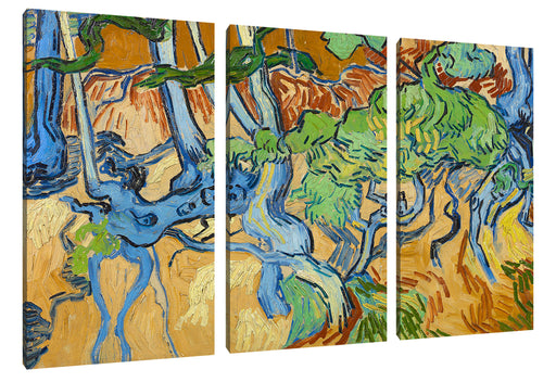 Vincent Van Gogh - Baumwurzeln  Leinwanbild 3Teilig