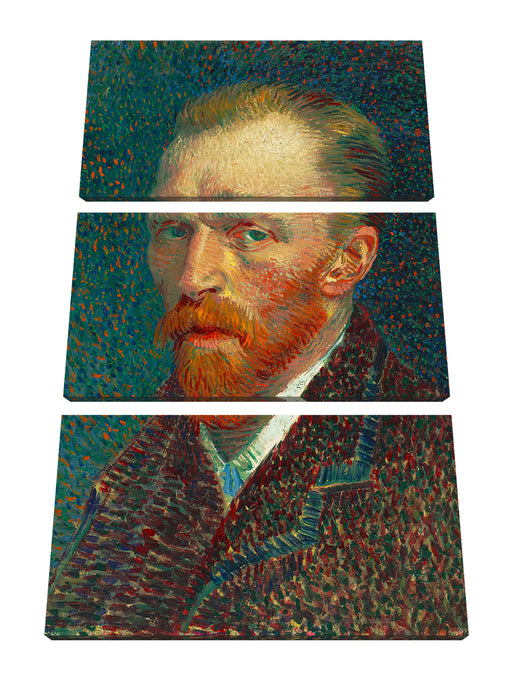 Vincent Van Gogh - Selbstbildnis  Leinwanbild 3Teilig