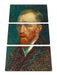 Vincent Van Gogh - Selbstbildnis  Leinwanbild 3Teilig