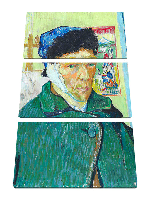 Vincent Van Gogh - Selbstportrait mit bandagiertem Ohr Leinwanbild 3Teilig