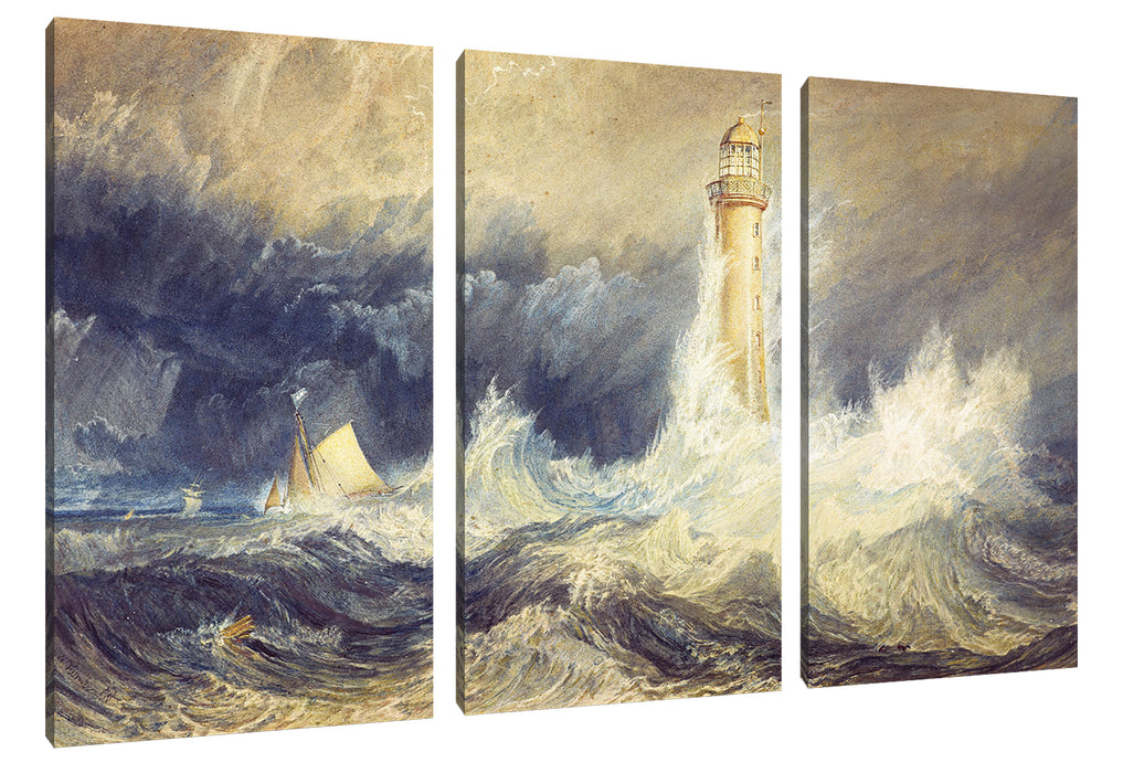 William Turner - Bell Rock Lighthouse  Leinwanbild 3Teilig