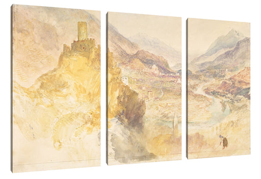 William Turner - Chatel Argent and the Val d'Aosta from Leinwanbild 3Teilig