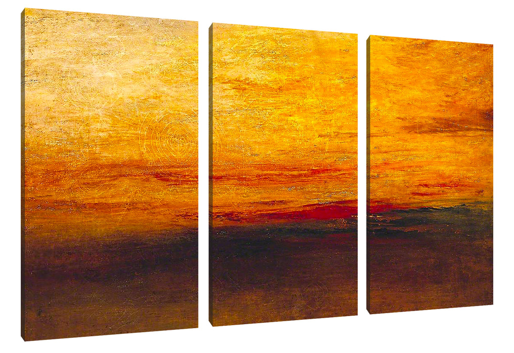 William Turner - Sunset   Leinwanbild 3Teilig