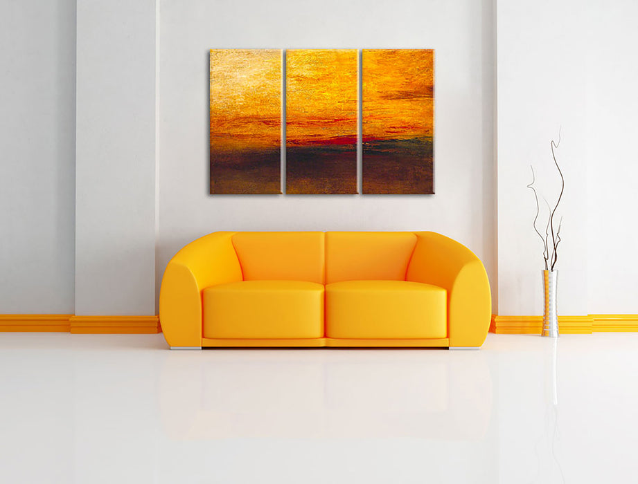 William Turner - Sunset   Leinwandbild im Wohnzimmer 3Teilig