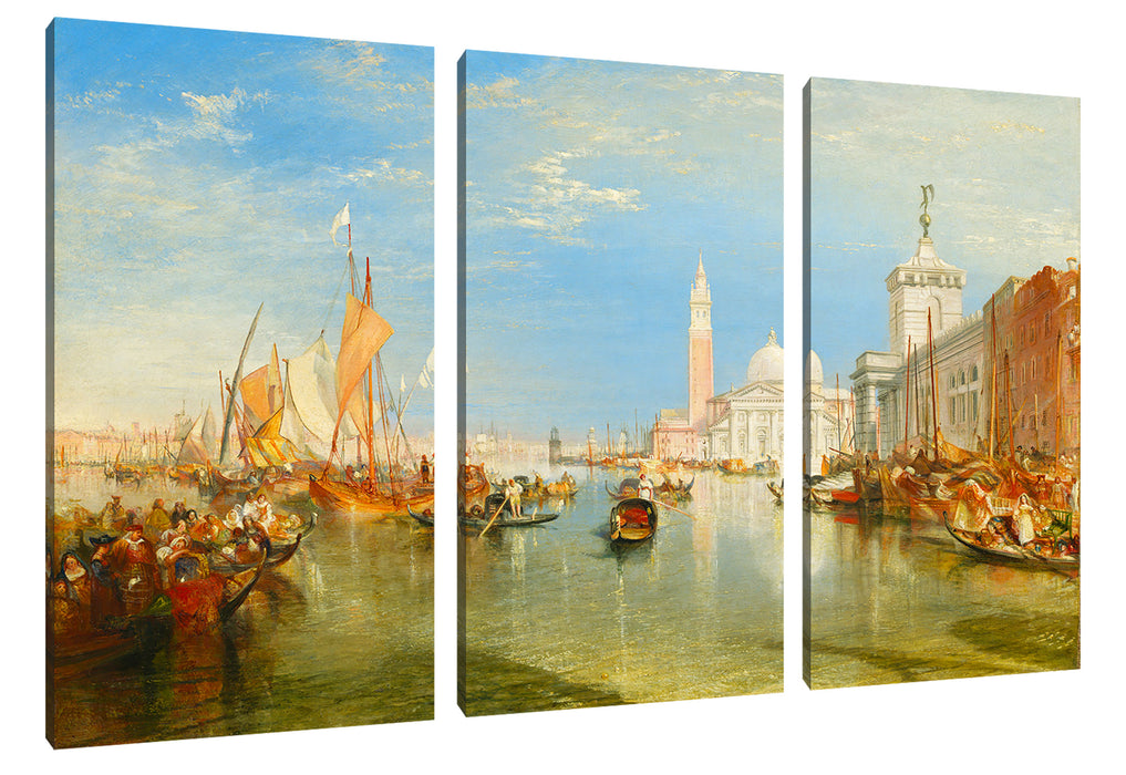William Turner - Venice: The Dogana and San Giorgio Mag Leinwanbild 3Teilig