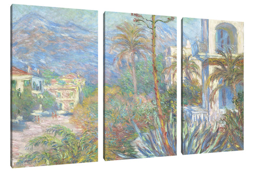 Claude Monet - Villen in Bordighera Impressionismu Leinwanbild 3Teilig