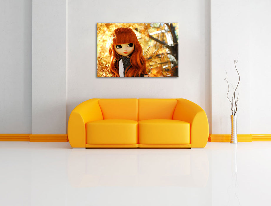 Pixxprint Püppchen im Wald, Leinwandbild