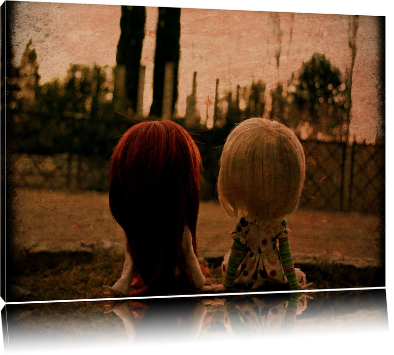 Pixxprint Pullips halten Händchen, Leinwandbild