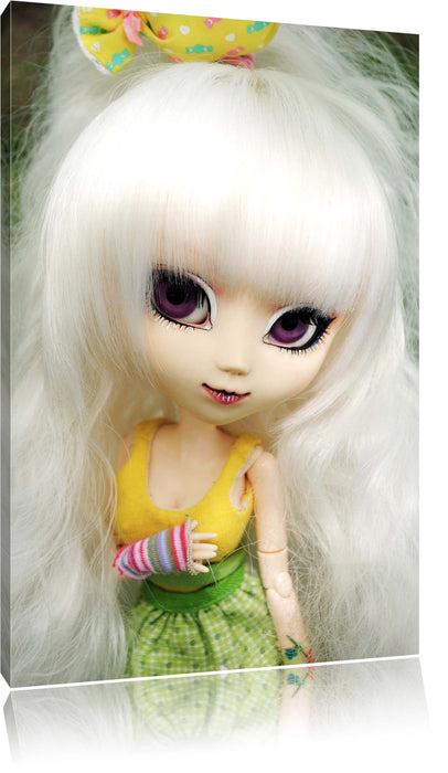 Pixxprint Pullip-Püppchen im 70er-Jahre-Stil, Leinwandbild