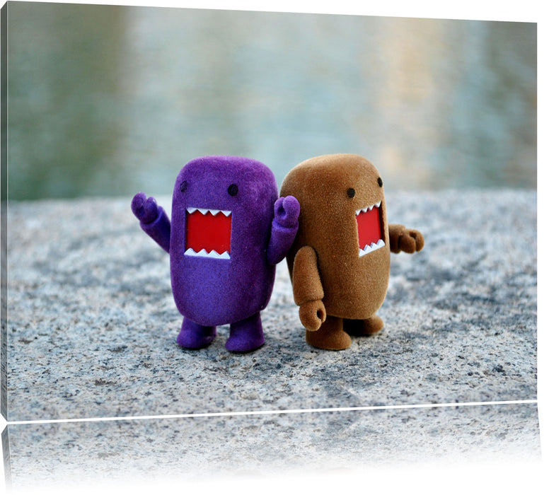 Pixxprint Rawr Monsterpuppen, Leinwandbild